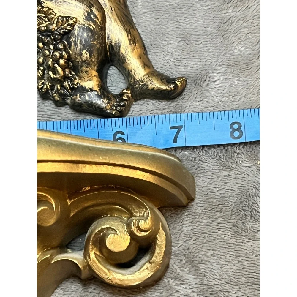 Burwood Gold Cherub Wall Shelves Pair Angel Putti Hollywood Regency Decor lot 4